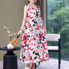 Vintage Summer Dress Vestido Print Natural Regular Sleeveless O-neck Cotton Dresses Women Clothing Plus Size-Dollar Bargains Online Shopping Australia