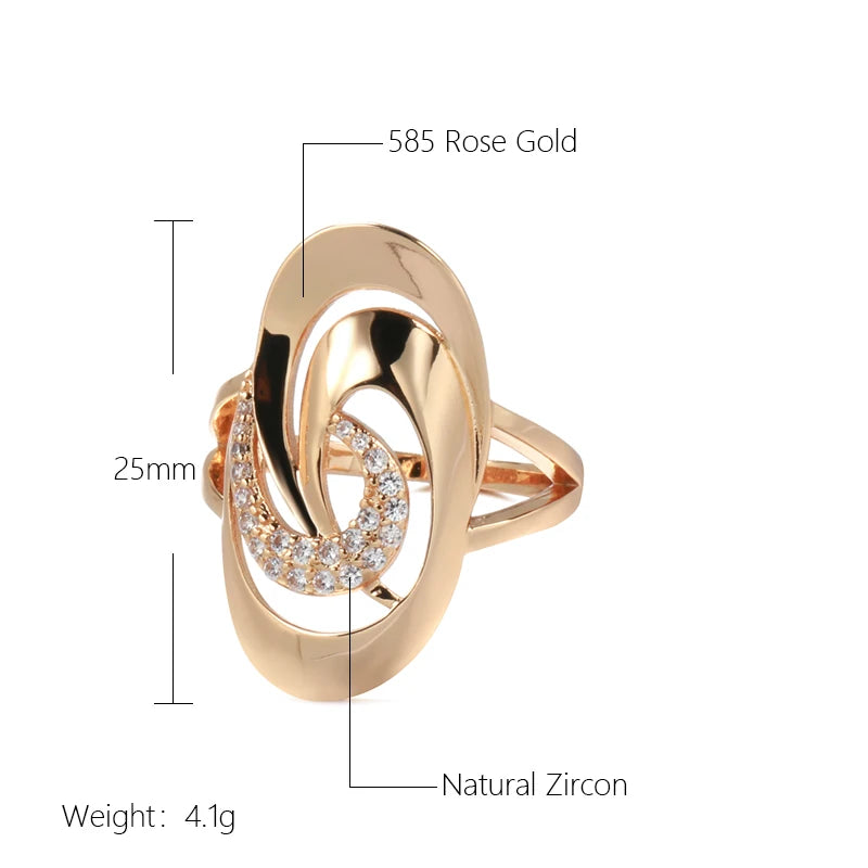 Rose Gold Rings Daily Women Fine Jewelry Minimalist Geometry Natural Zircon Ring Fashion-Dollar Bargains Online Shopping Australia