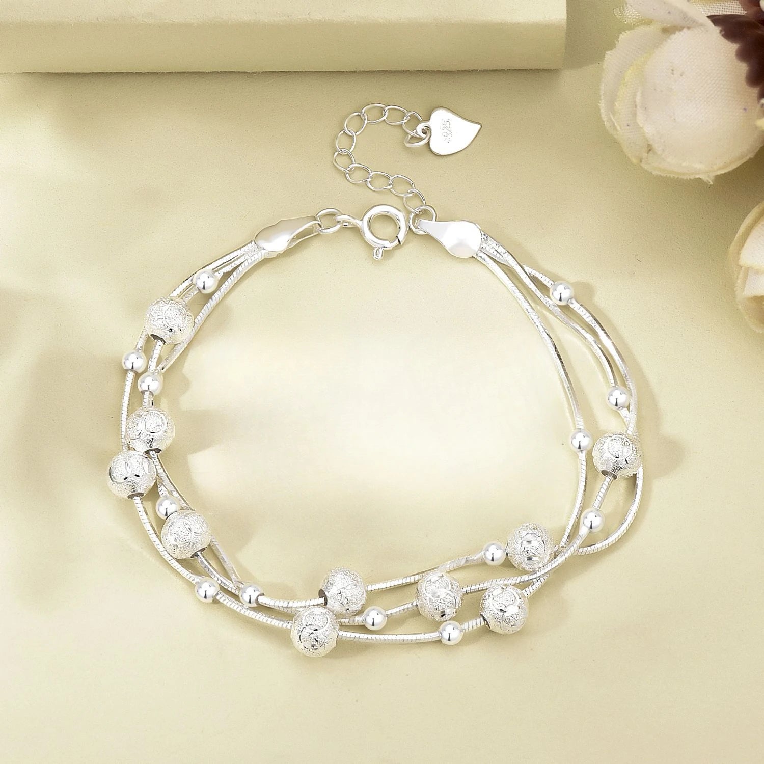 Sterling Silver Beads Charm Bracelets For Women Luxury Hollow Adjustable Lucky Ball Bracelet Wedding Party Fine Jewelry Gift-Dollar Bargains Online Shopping Australia