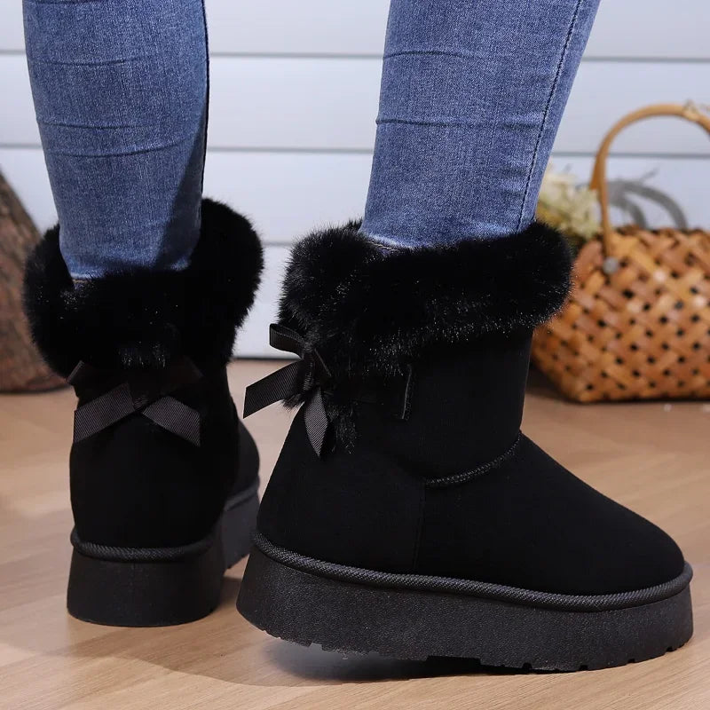 Winter Boots Fur Women's Snow Boots Low-top Warm Fur Shoes Men's and Women's Winter Short Boots Super Mini Outer Wear Non-slip-Dollar Bargains Online Shopping Australia