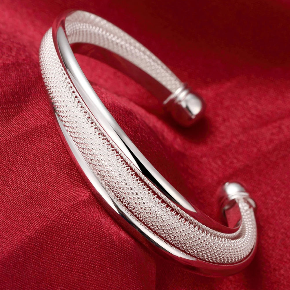 925 Sterling Silver Big Bangles Bracelet Cute Charms for Women Lady Fashion Jewelry Adjustment Cuff Wedding Luxury-Dollar Bargains Online Shopping Australia