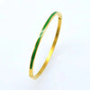 3mm Width Colorful Enamel Thin Bangles Stainless Steel Gold Color Cute Lover Bracelets for Women Trendy Jewelry-Dollar Bargains Online Shopping Australia