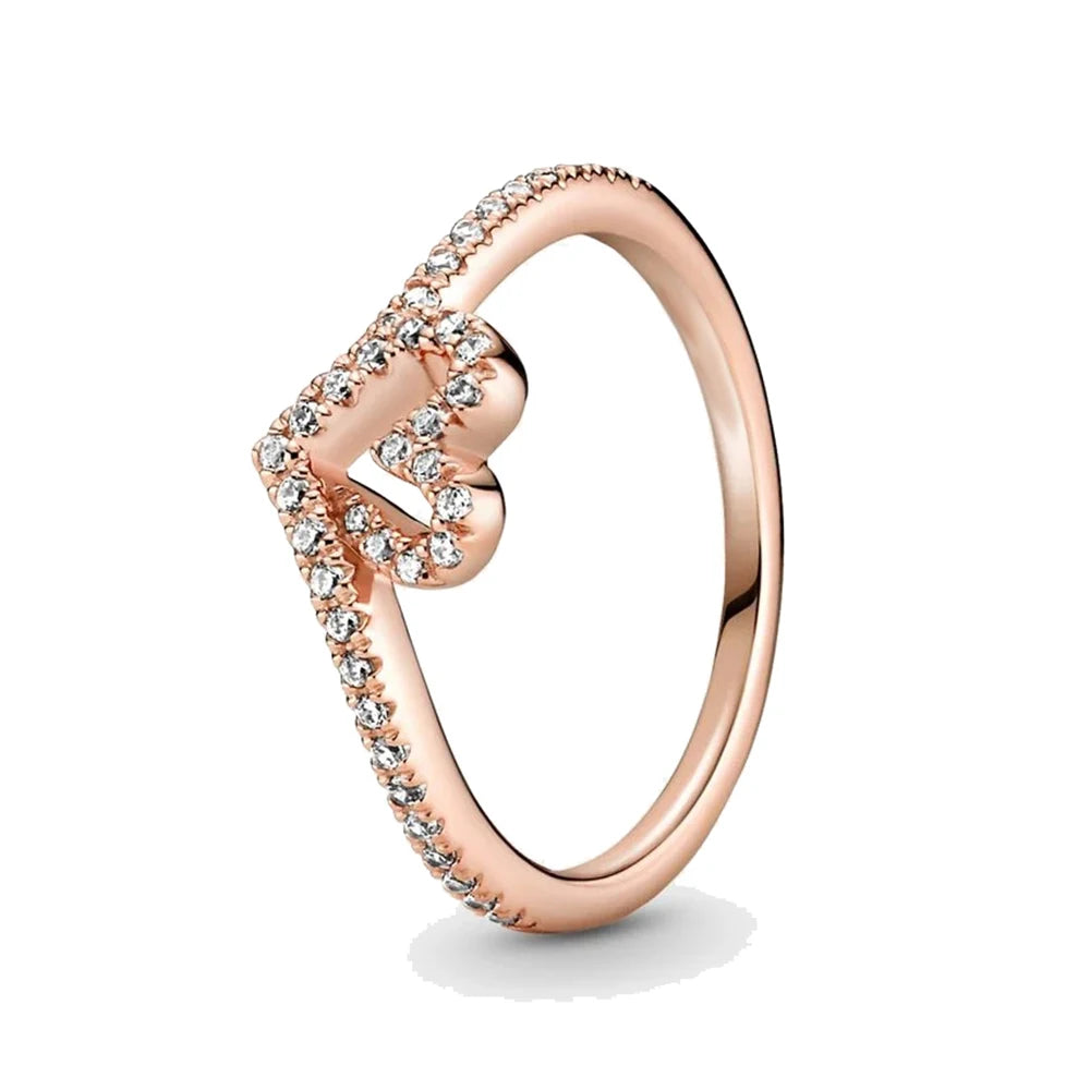 925 Sterling Silver Rings Women Infinity Love Heart Crown Engagement Wedding Ring Rose Gold Crystals Luxury Jewelry-Dollar Bargains Online Shopping Australia