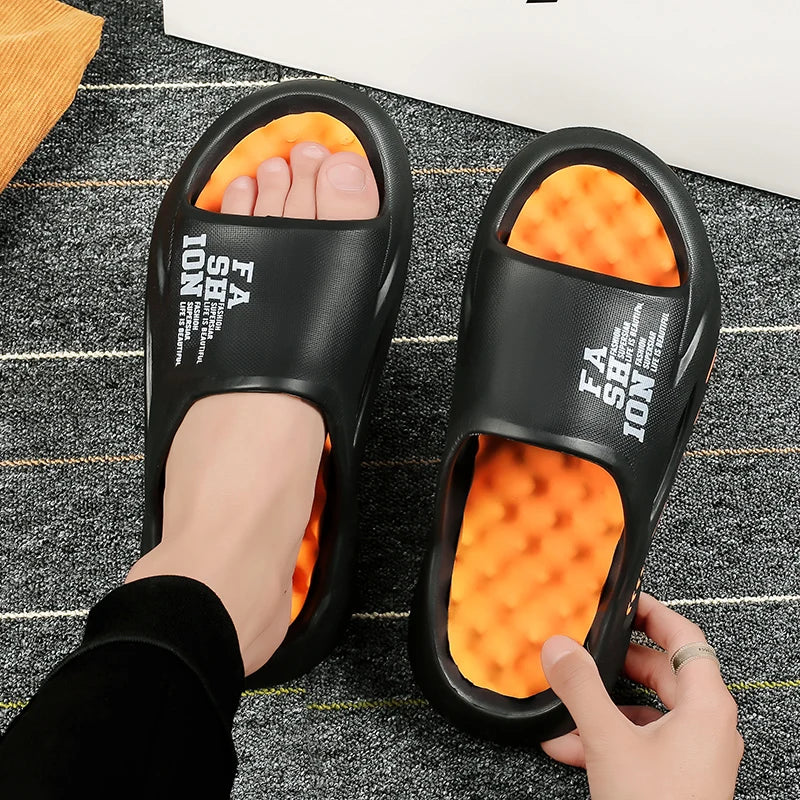 Men Massage Slippers Indoor Outdoor Sandals Beach Casual Shoes Soft Sole Slides Men Flip-flops Men's Sandals-Dollar Bargains Online Shopping Australia