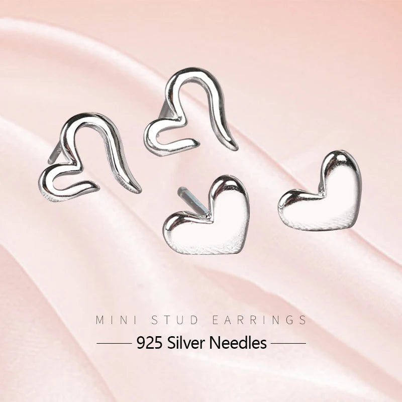 925 Silver Needles Lovely Mini Stud Earrings Women Cute Heart Star Moon Daisy Christmas Xmas Planet Butterfly Ear Studs-Dollar Bargains Online Shopping Australia