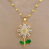 Women's Jewelry Set Shiny Zircon Green Leaf Flower Pendant Necklace Earrings Set Suitable for Daily Wear-Dollar Bargains Online Shopping Australia