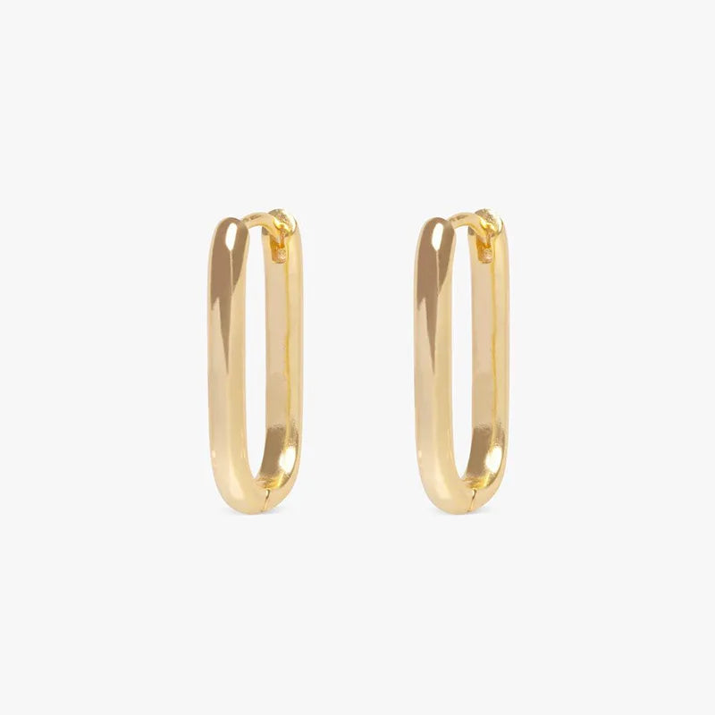 2PCS New Gold Color Square Hoop Earrings Women Men Stainless Steel Huggie Minimalist Punk Unisex Rock Earrings Piercing Jewelry-Dollar Bargains Online Shopping Australia