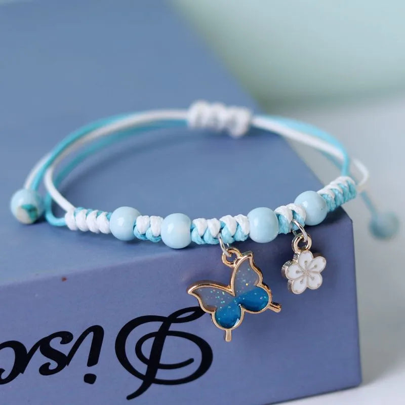 Cartoon Animal Cat Rabbit Flower Bracelet for Girl Kids Women Men Fashion Charm Student Friendship Bracelets Jewelry-Dollar Bargains Online Shopping Australia