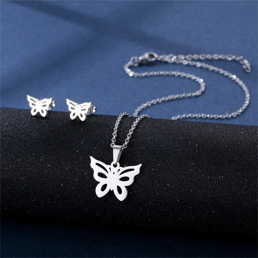 Jewelry Elegant Daisy Flowers Charm Chain Choker Necklaces Earrings Set Pendants For Women-Dollar Bargains Online Shopping Australia