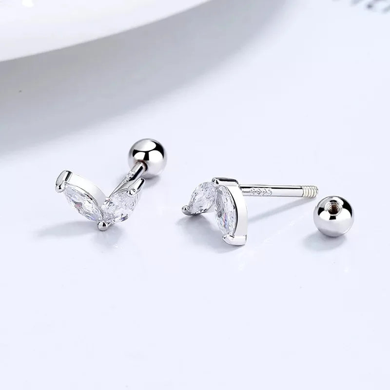 2PC Stainless Steel Little Huggies Hoop Earrings For Women Tiny Crystal Zirconia Pendant Cartilage Earrings Piercing Jewelry-Dollar Bargains Online Shopping Australia