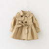 Trench Coat For Girl Children's Spring Cute Long Jacket Kids Khaki Casual Outerwear Baby Khaki Fashion Windbreaker-Dollar Bargains Online Shopping Australia