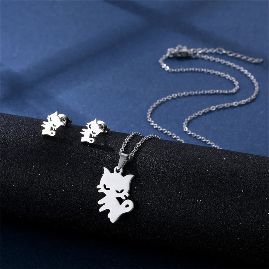 Jewelry Elegant Daisy Flowers Charm Chain Choker Necklaces Earrings Set Pendants For Women-Dollar Bargains Online Shopping Australia