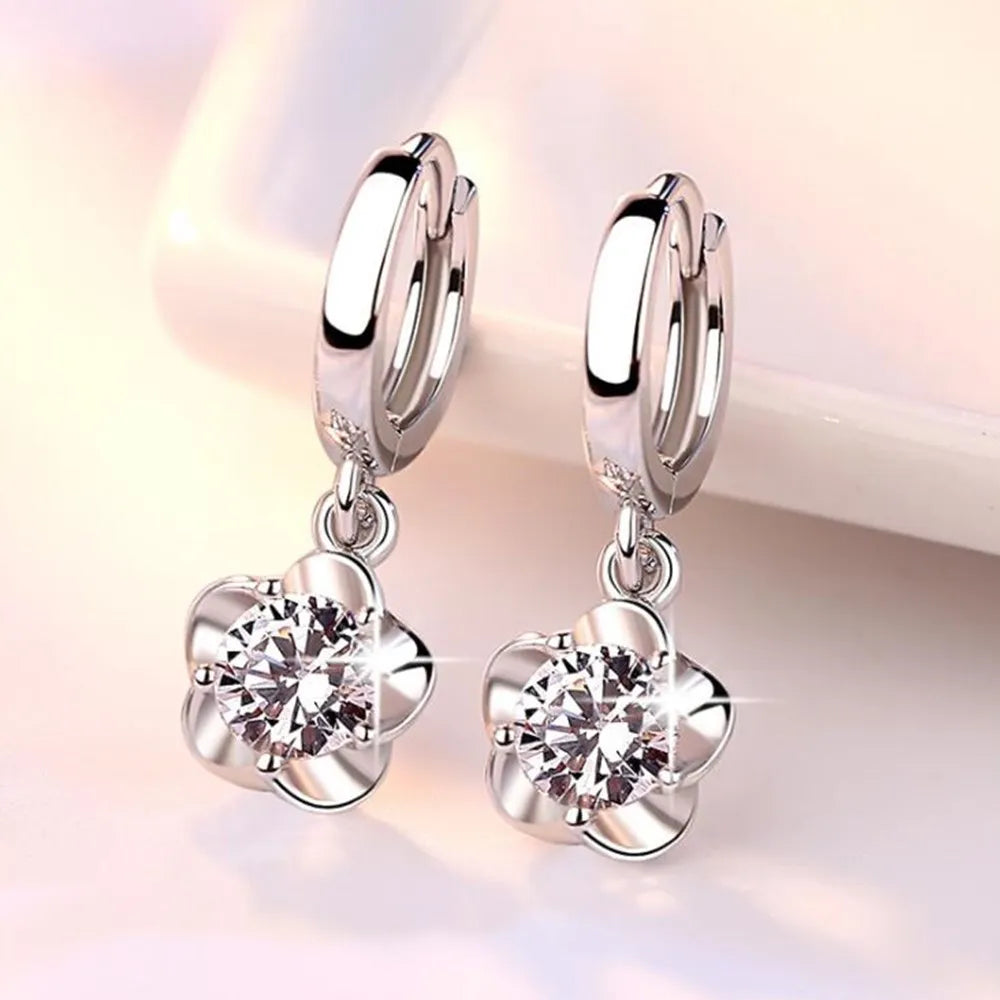 925 Sterling Silver Earrings Jewelry High Quality Retro Simple Pattern Purple White Zircon Earrings-Dollar Bargains Online Shopping Australia