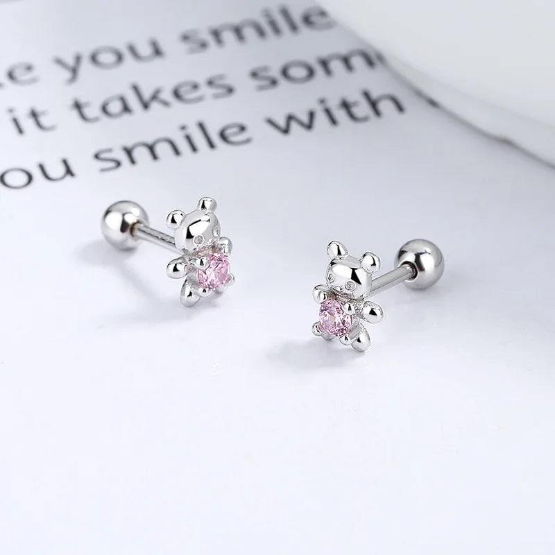 Silver Color Hypoallergenic Zircon Cartilage Studs Earring 925 Silver Needles Earrings for Women Helix Conch Tragus Piercing-Dollar Bargains Online Shopping Australia