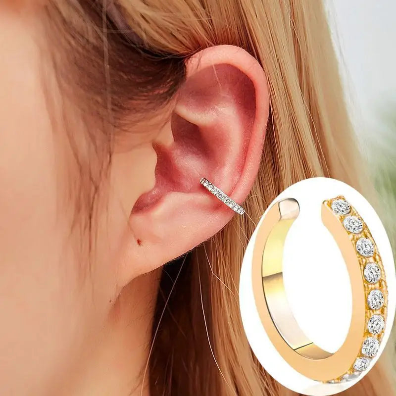 Crystal Clip Earrings For Women Zircon Earing Without Hole Jewelry Fake Earrings Single Ear Bone Clip Earings Ear Cuffs-Dollar Bargains Online Shopping Australia