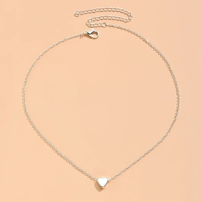 Love Heart Silver Necklace For Women Elegant Fashion Punk Party Pendant Chain Birthday Gift Sweet Accessories Charm Jewelry-Dollar Bargains Online Shopping Australia