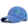 High Ponytail Baseball Caps for Women Snapback Hat Distressed Star Washed Denim Cap Adjustable Hip Hop Hole Star Fishing Hat-Dollar Bargains Online Shopping Australia