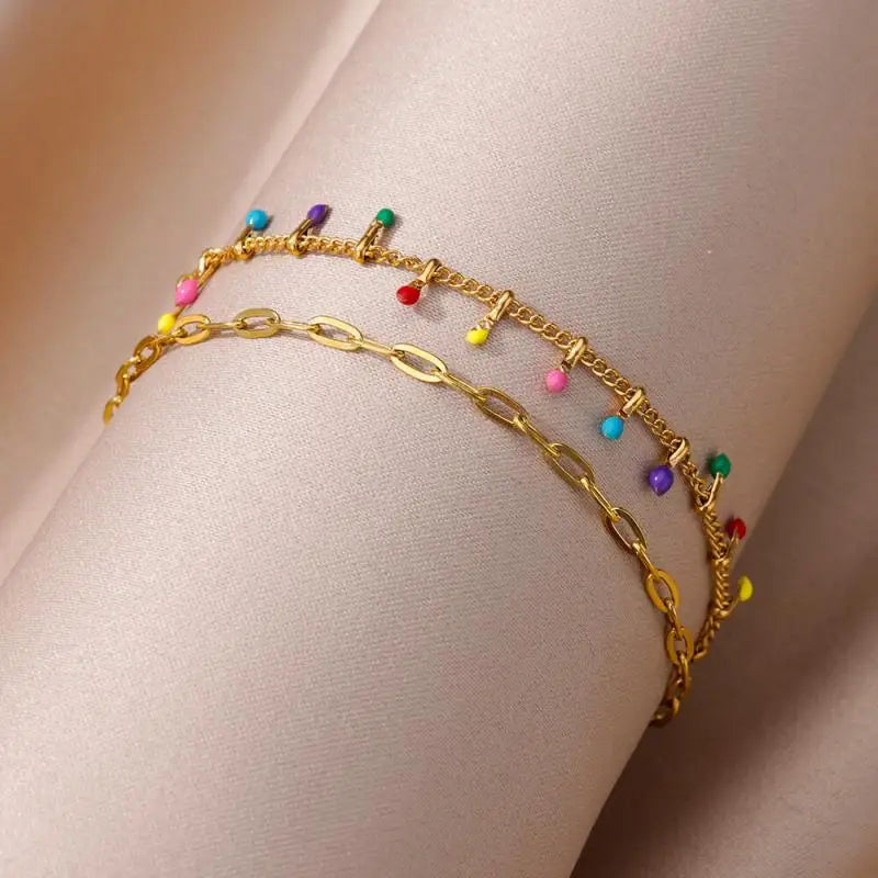 Anklets for Women Summer Beach Accessories Stainless Steel Imitation Pearl Chain Anklet Gold Color Leg Bracelets Bodychain Gifts-Dollar Bargains Online Shopping Australia