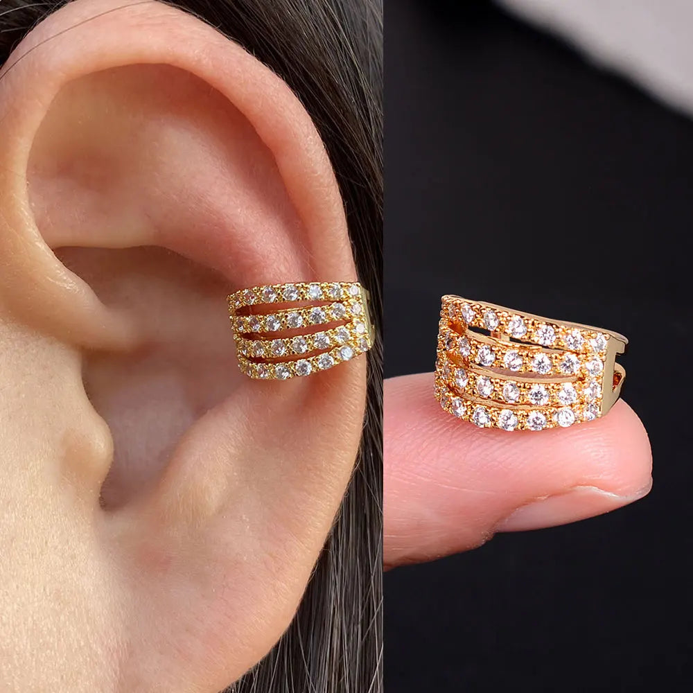 Climber Ear Cuff Ear Clip for Women CZ No Pierced C Shape Geometric-Dollar Bargains Online Shopping Australia