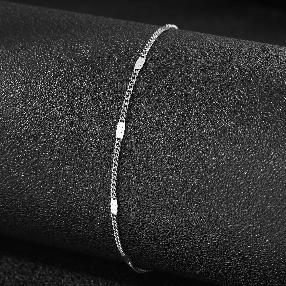 Stainless Steel Anklet Light Luxury Sequin Chain Fine Delicate Anklet For Women Jewelry-Dollar Bargains Online Shopping Australia