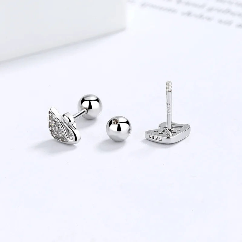 Silver Color Hypoallergenic Zircon Cartilage Studs Earring 925 Silver Needles Earrings for Women Helix Conch Tragus Piercing-Dollar Bargains Online Shopping Australia