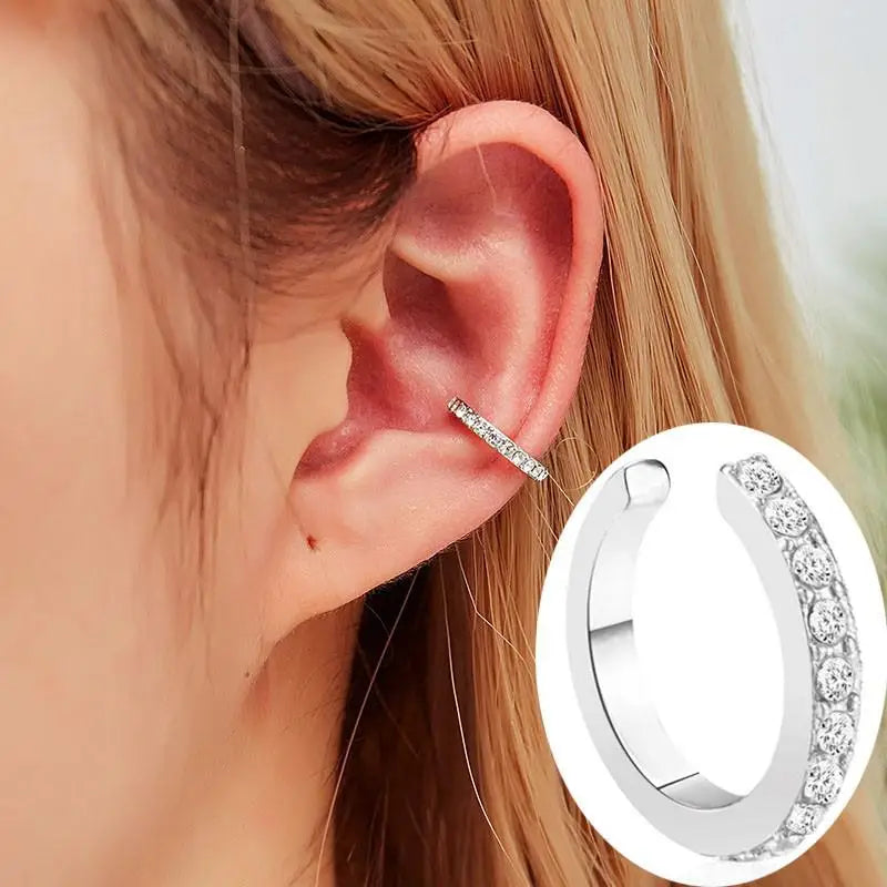 Crystal Clip Earrings For Women Zircon Earing Without Hole Jewelry Fake Earrings Single Ear Bone Clip Earings Ear Cuffs-Dollar Bargains Online Shopping Australia