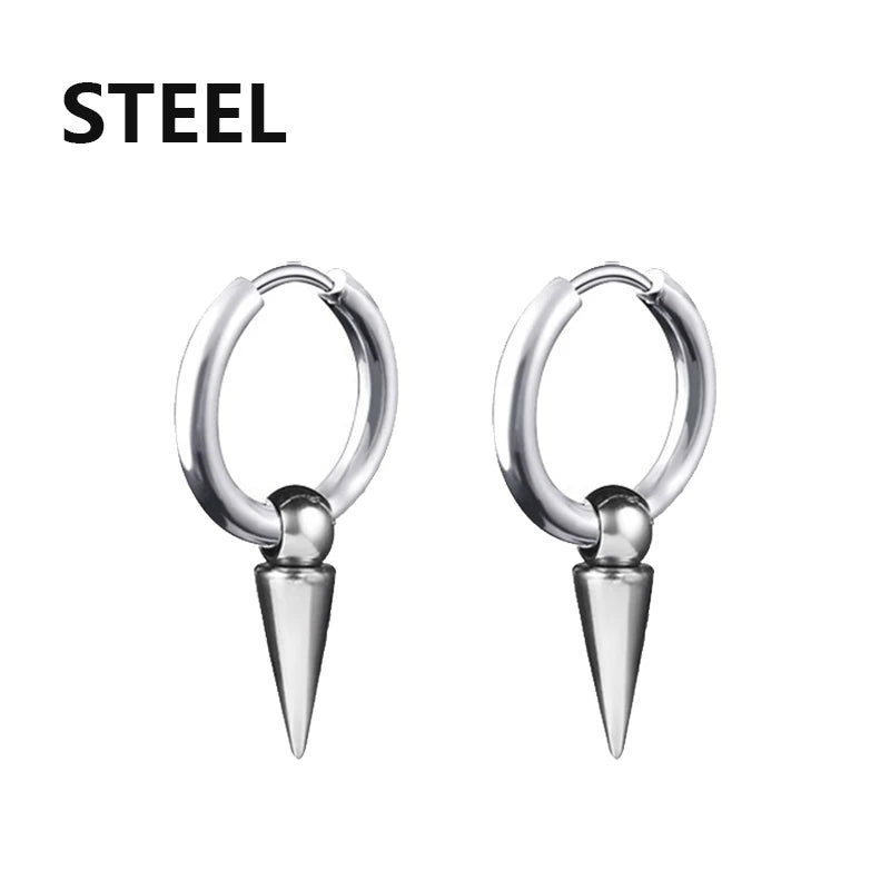 Punk Gothic Stainless Steel Drop Earrings Studs for Women Men Gothic Street Pop Hip Hop Rock Ear Jewelry Gift-Dollar Bargains Online Shopping Australia