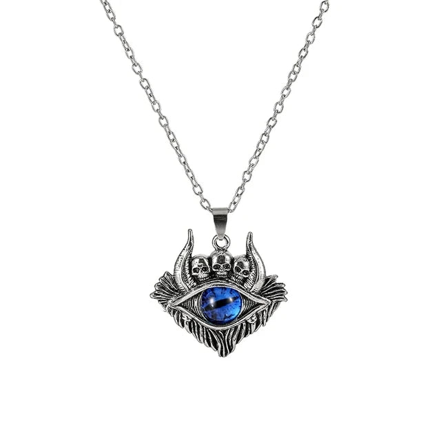 Pentagram shape Devil's Eye Pendant Necklace For Men And Women Punk Retro Non Adjustable Metal Collar Trending Jewelry Gifts-Dollar Bargains Online Shopping Australia