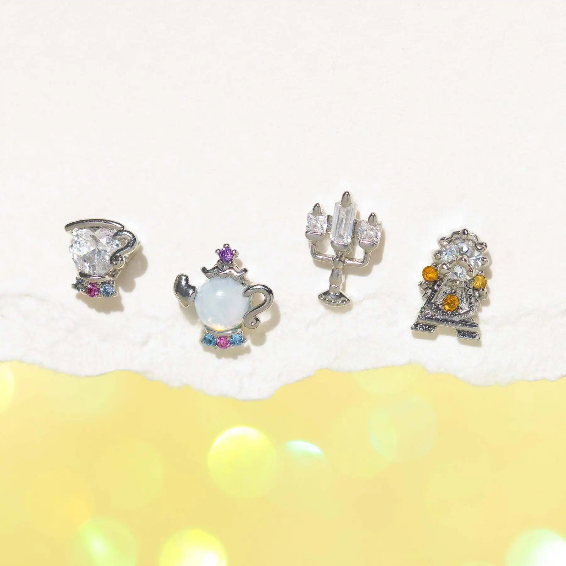 4pcs Fairy Cute Animal Comb Princess Stud Earrings Set Fashion Zircon Crystal Women Girls Gift Jewelry-Dollar Bargains Online Shopping Australia