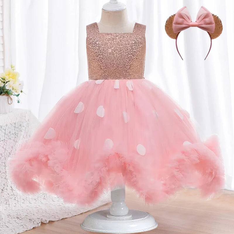 first birthday party fluffy mesh Tutu Dress New Flower Girl irregular skirt dress wedding party dinner dress-Dollar Bargains Online Shopping Australia