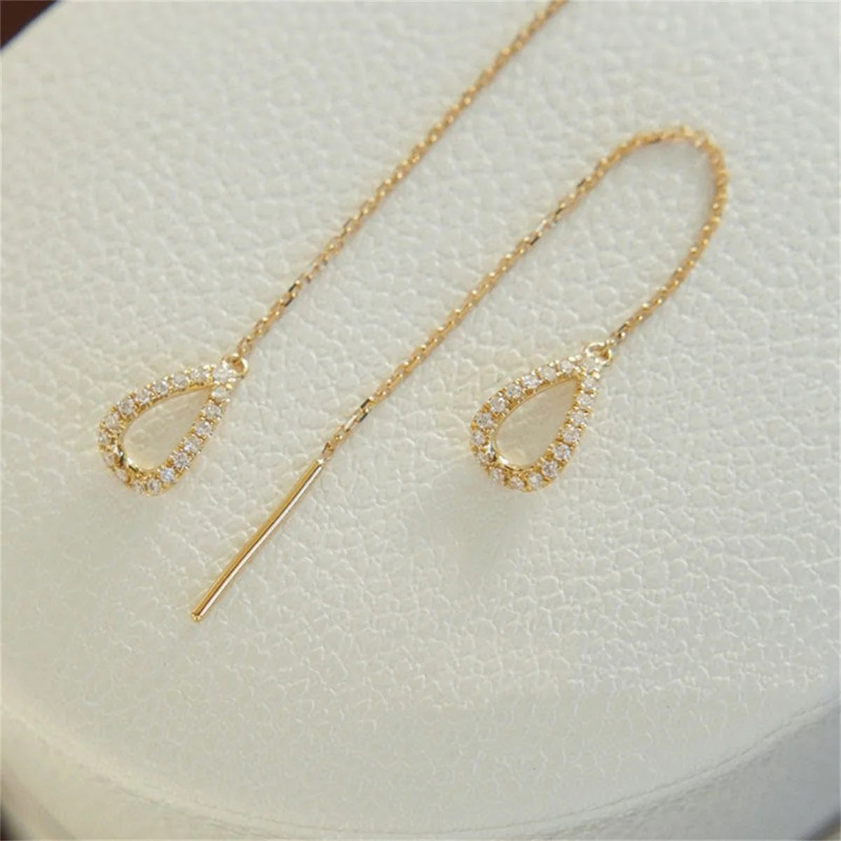 Simple Gold Color Water Drop Long Tassel Earrings For Women Korean Fashion Rhinestone Waterdrop Ear Line Dangle Earring Jewelry-Dollar Bargains Online Shopping Australia