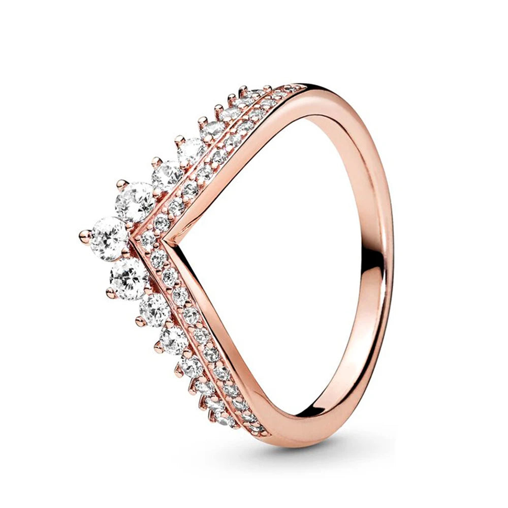 925 Sterling Silver Rings Women Infinity Love Heart Crown Engagement Wedding Ring Rose Gold Crystals Luxury Jewelry-Dollar Bargains Online Shopping Australia