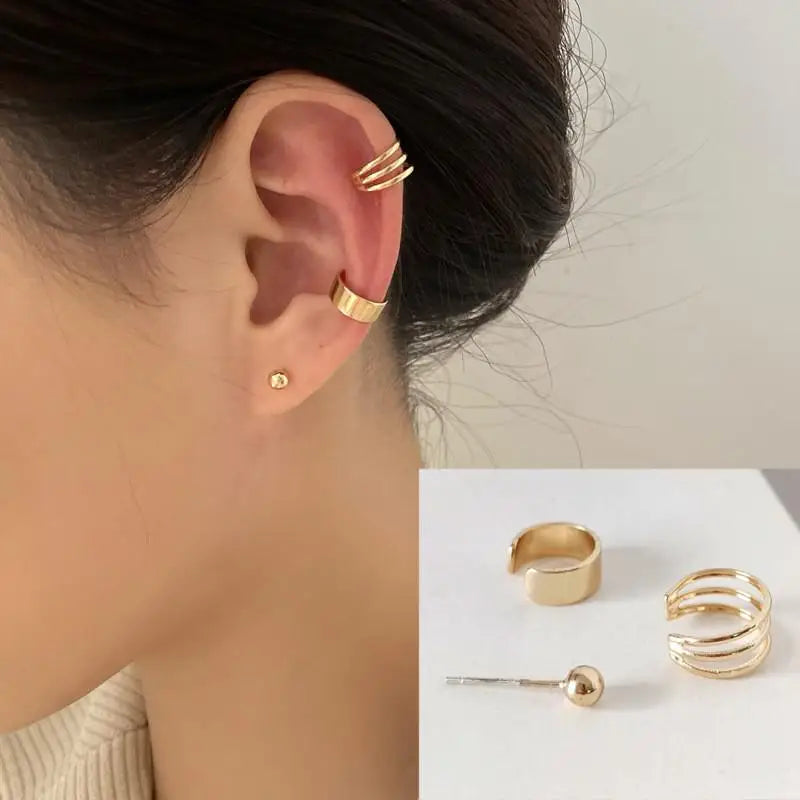 Crystal Clip Earrings For Women Zircon Earing Without Hole Jewelry Fake Earrings Single Ear Bone Clip Earings Ear Cuffs-Dollar Bargains Online Shopping Australia