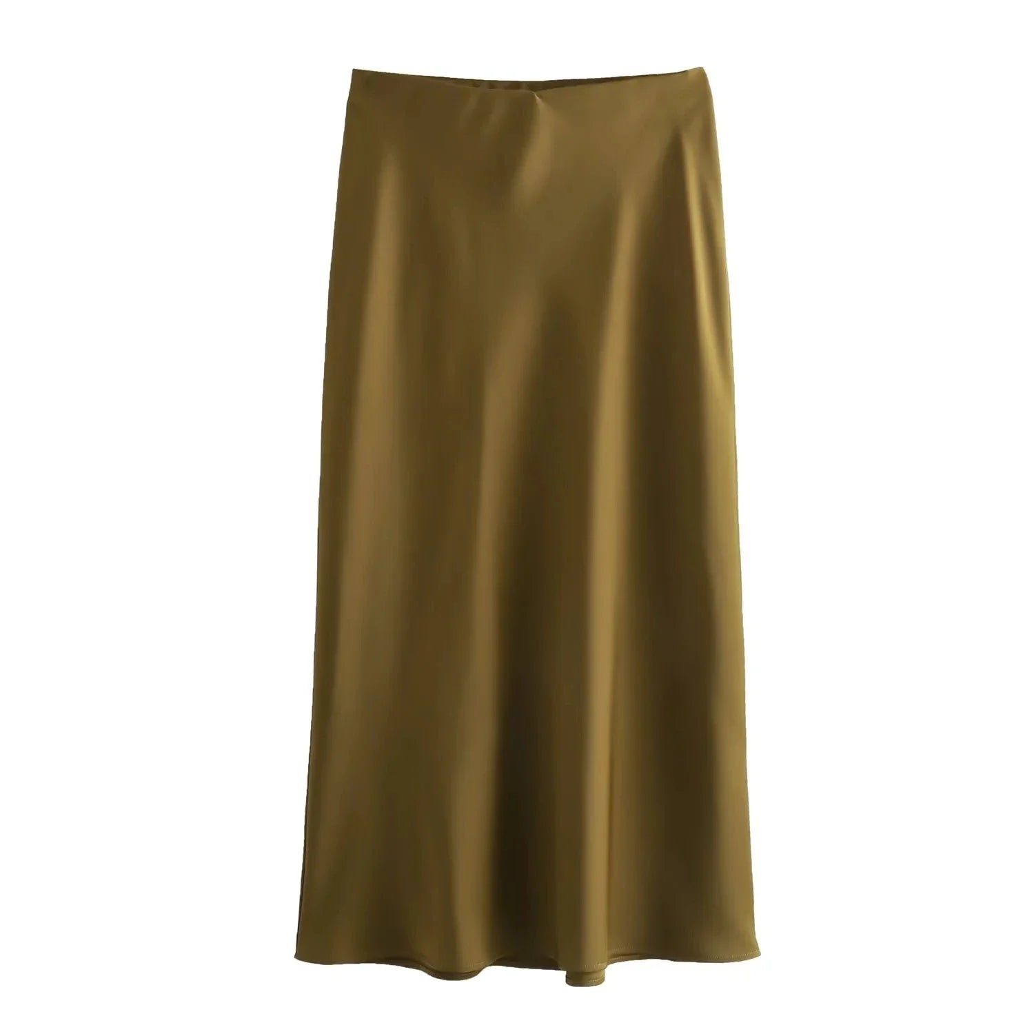 Women's Skirts Basic Satin Skirt High Waist Stylish Long Skirts Midi Chic And Elegan-Dollar Bargains Online Shopping Australia