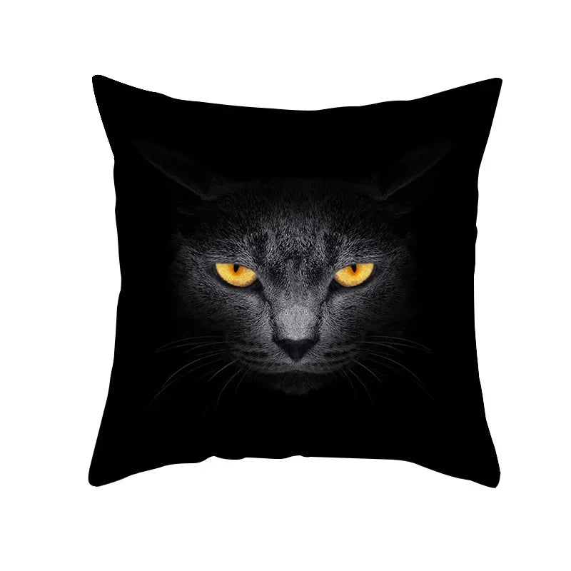 Black Cat Pillowcases Polyester Home Cute Kitty Animal Lover Cushion Cover Funny Decoration Pillow-Dollar Bargains Online Shopping Australia