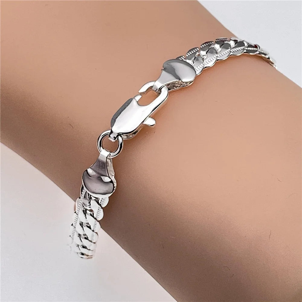 Silver Bracelet Elegant Chain High Quality Jewelry For Men Women Christmas Gifts-Dollar Bargains Online Shopping Australia