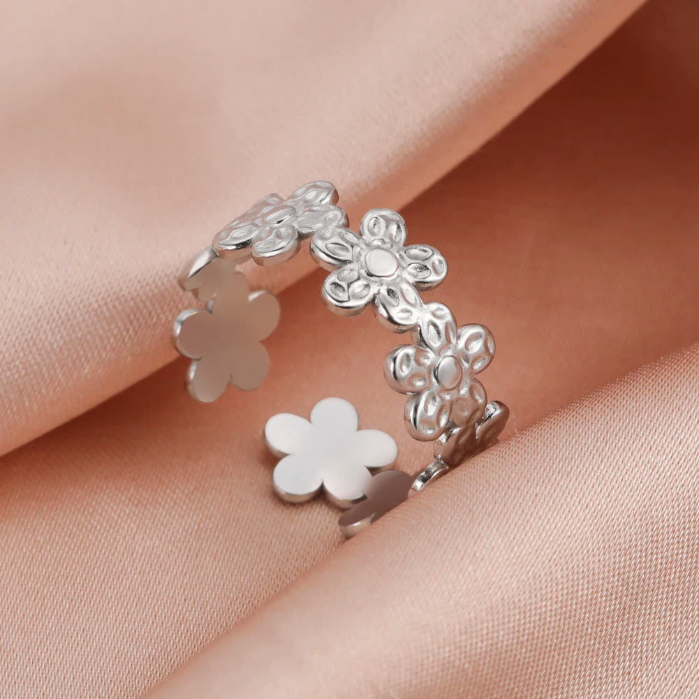 Women Rings Geometric Heart Aesthetic Adjustable Open Finger Ring Fashion Party Jewelry Gifts-Dollar Bargains Online Shopping Australia