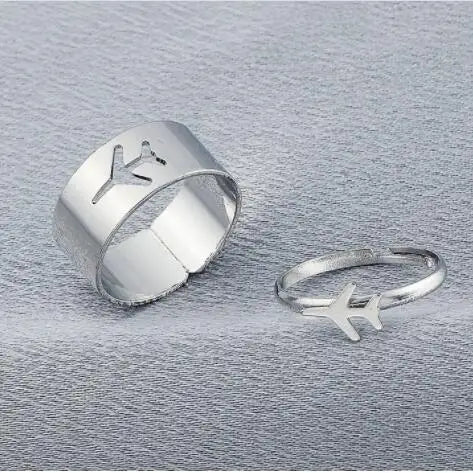 Silver Color Butterfly Rings For Women Men Lover Couple Ring Set Friendship Engagement Wedding Band Open Ring-Dollar Bargains Online Shopping Australia