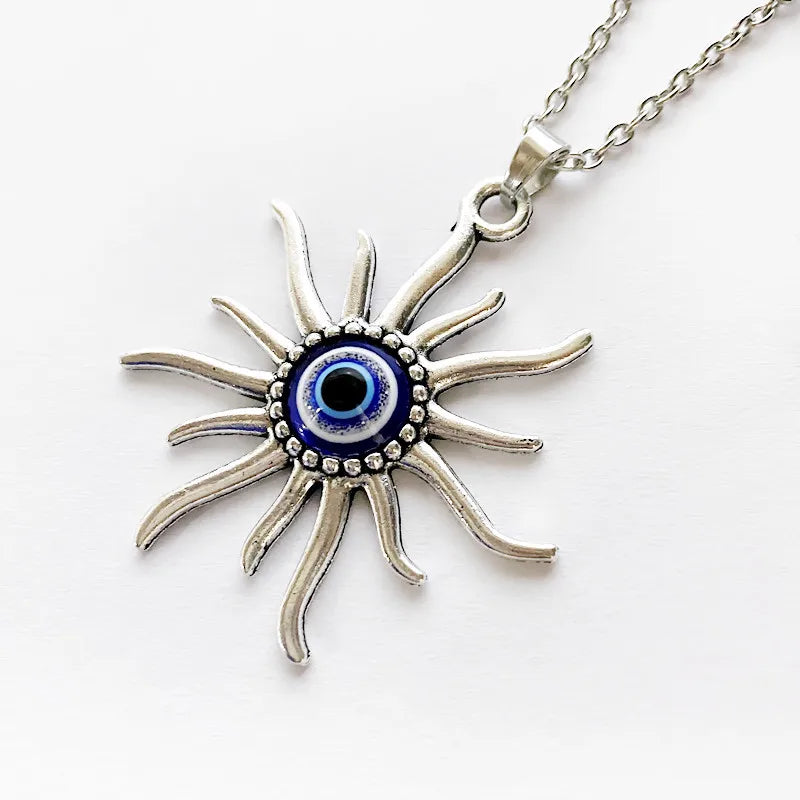 Punk Evil Eye Necklaces Blue Eyeball Connect Exaggeration Multiple Dense Evil Eyes Necklace-Dollar Bargains Online Shopping Australia