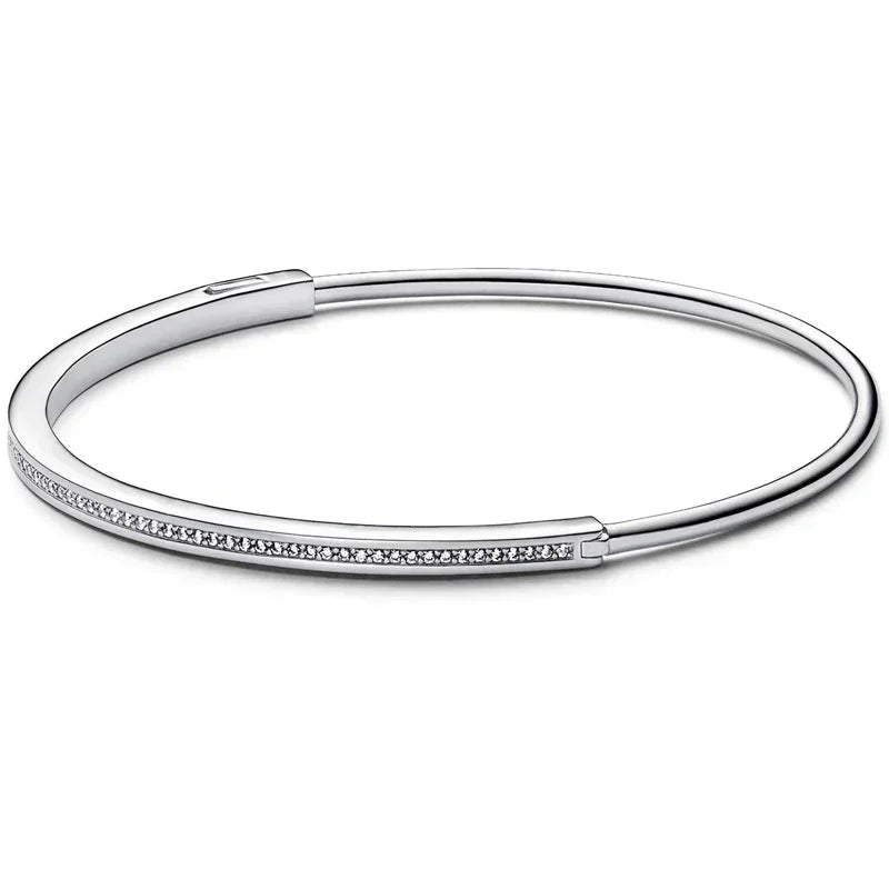 925 Sterling Silver Classic Luxury I-D Open Bracelet Simple Charm Bracelet Elegant Women's Jewelry Gift-Dollar Bargains Online Shopping Australia