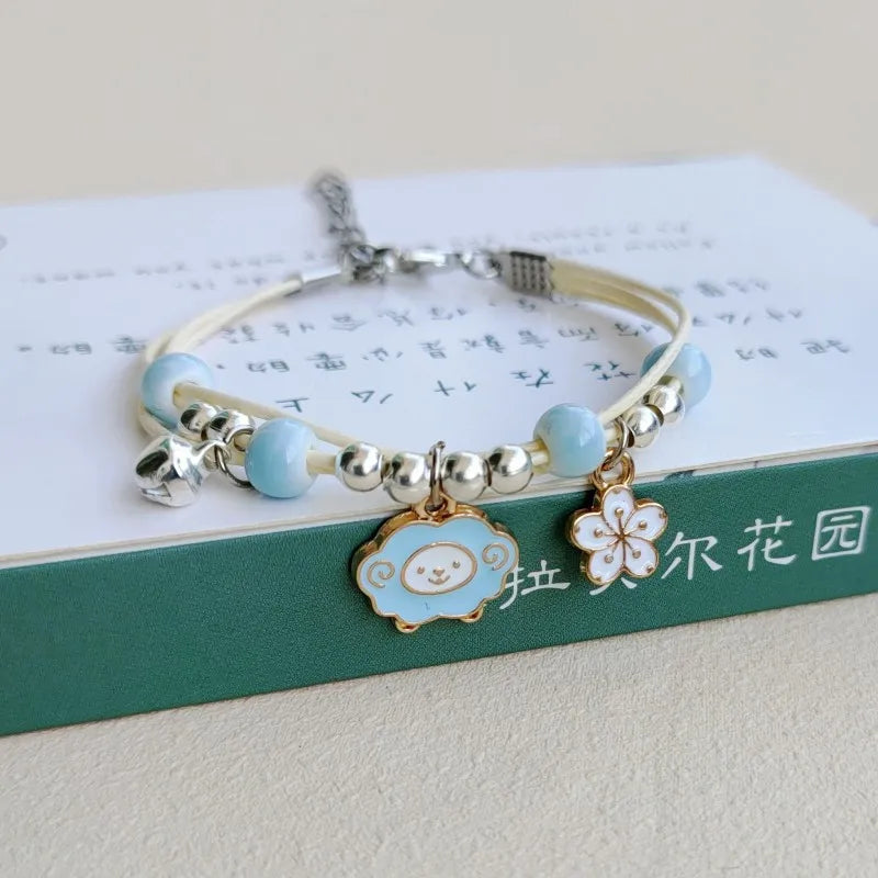 Cartoon Animal Cat Rabbit Flower Bracelet for Girl Kids Women Men Fashion Charm Student Friendship Bracelets Jewelry-Dollar Bargains Online Shopping Australia