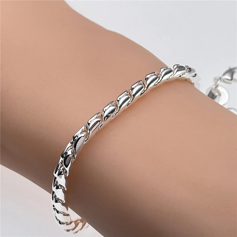 Silver Bracelet Elegant Chain High Quality Jewelry For Men Women Christmas Gifts-Dollar Bargains Online Shopping Australia