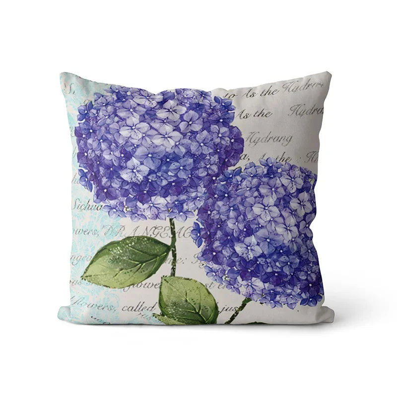 Happy Easter Day Purple Flower Pillow Case Hydrangea Lavender Rose Forest Pillowslip Cushion Covers Sofa Living Room-Dollar Bargains Online Shopping Australia