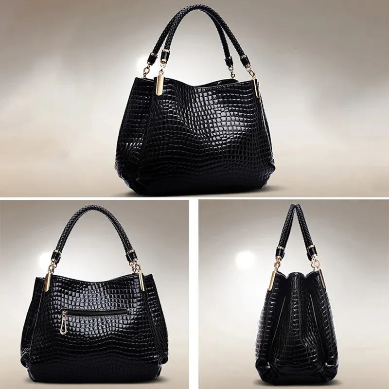 Women's Bag Large Capacity Tote Daily Commute Women's Shoulder Bag Crocodile Print Bright Face Handbag Shopping-Dollar Bargains Online Shopping Australia