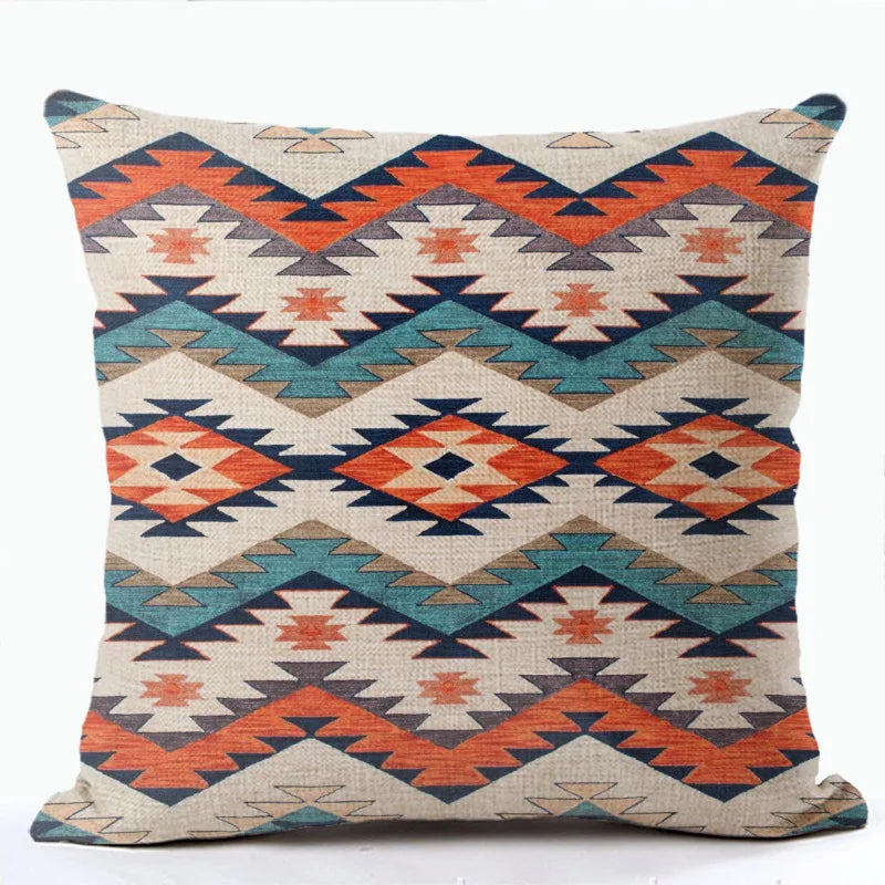 Bohemian Patterns Linen Cushions Case Multicolors Abstract Ethnic Geometry Print Decorative Pillows Case Living Room Sofa Pillow-Dollar Bargains Online Shopping Australia