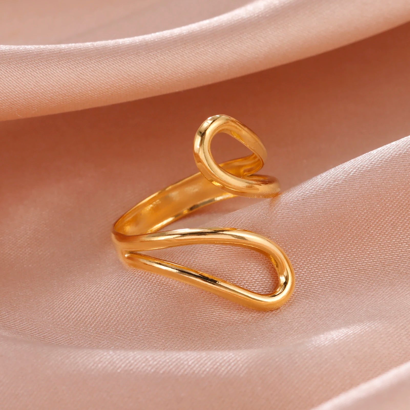 Women Rings Geometric Heart Aesthetic Adjustable Open Finger Ring Fashion Party Jewelry Gifts-Dollar Bargains Online Shopping Australia