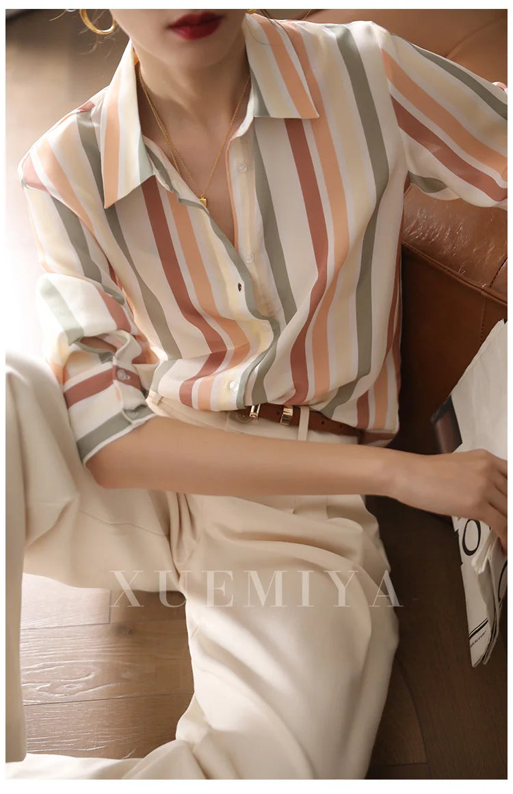 Fashion luxury ladies shirt printing blouse Spring Autumn Long sleeve Tops-Dollar Bargains Online Shopping Australia