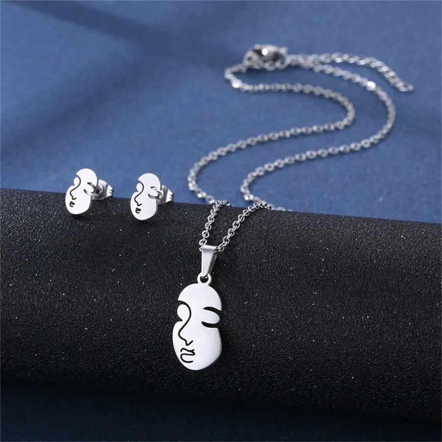 Jewelry Elegant Daisy Flowers Charm Chain Choker Necklaces Earrings Set Pendants For Women-Dollar Bargains Online Shopping Australia