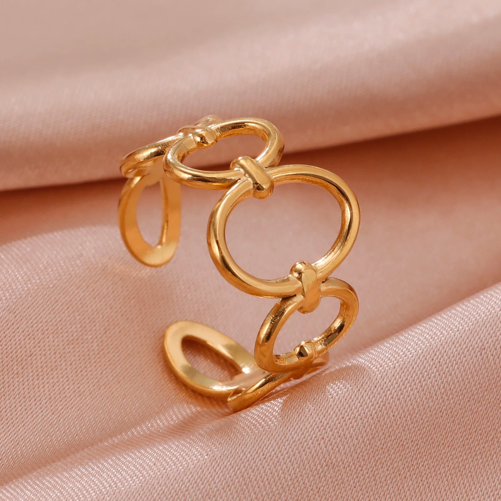 Women Rings Geometric Heart Aesthetic Adjustable Open Finger Ring Fashion Party Jewelry Gifts-Dollar Bargains Online Shopping Australia