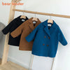 Bear Leader Baby Boys Woolen Jacket Long Double Breasted Warm Infant Toddler Lapel Tweed Coat 2023 Autumn Winter Outerwear Coats-Dollar Bargains Online Shopping Australia